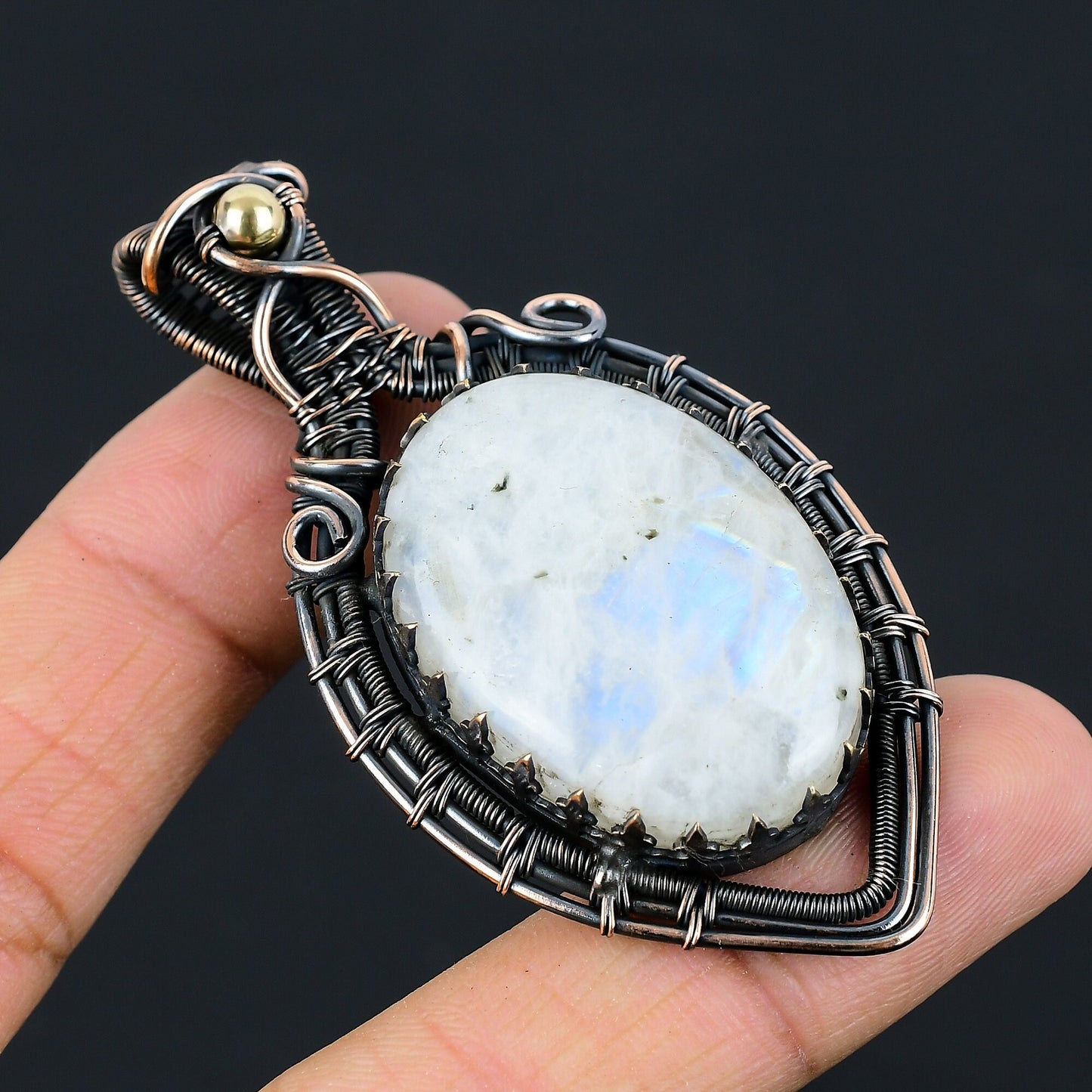 Rainbow Moonstone Gemstone Pendant