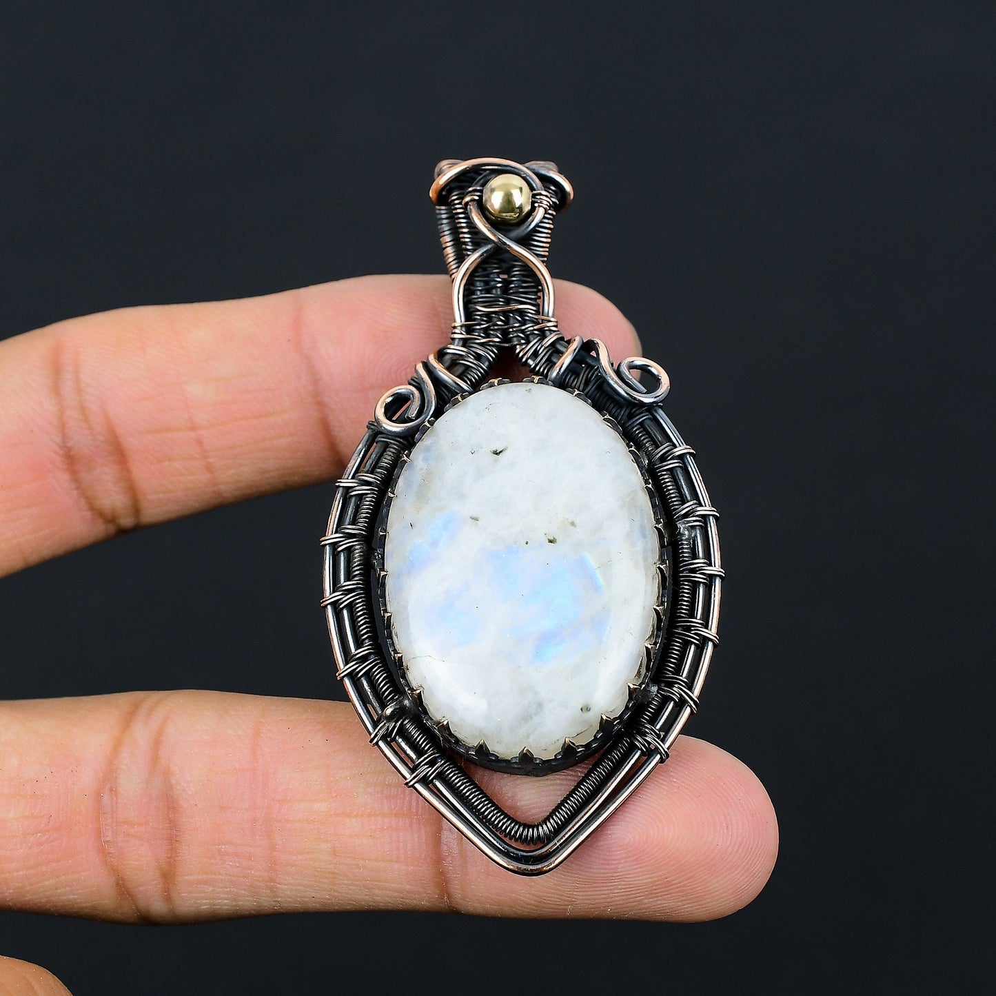 Rainbow Moonstone Gemstone Pendant