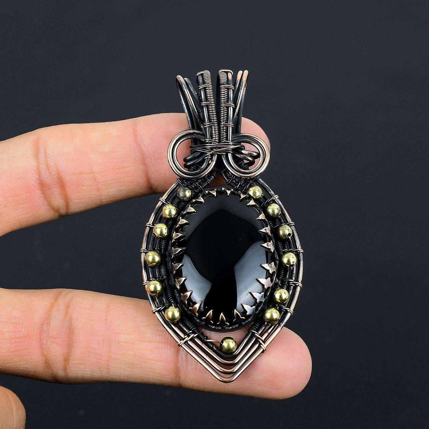 Black Onyx Gemstone Pendant