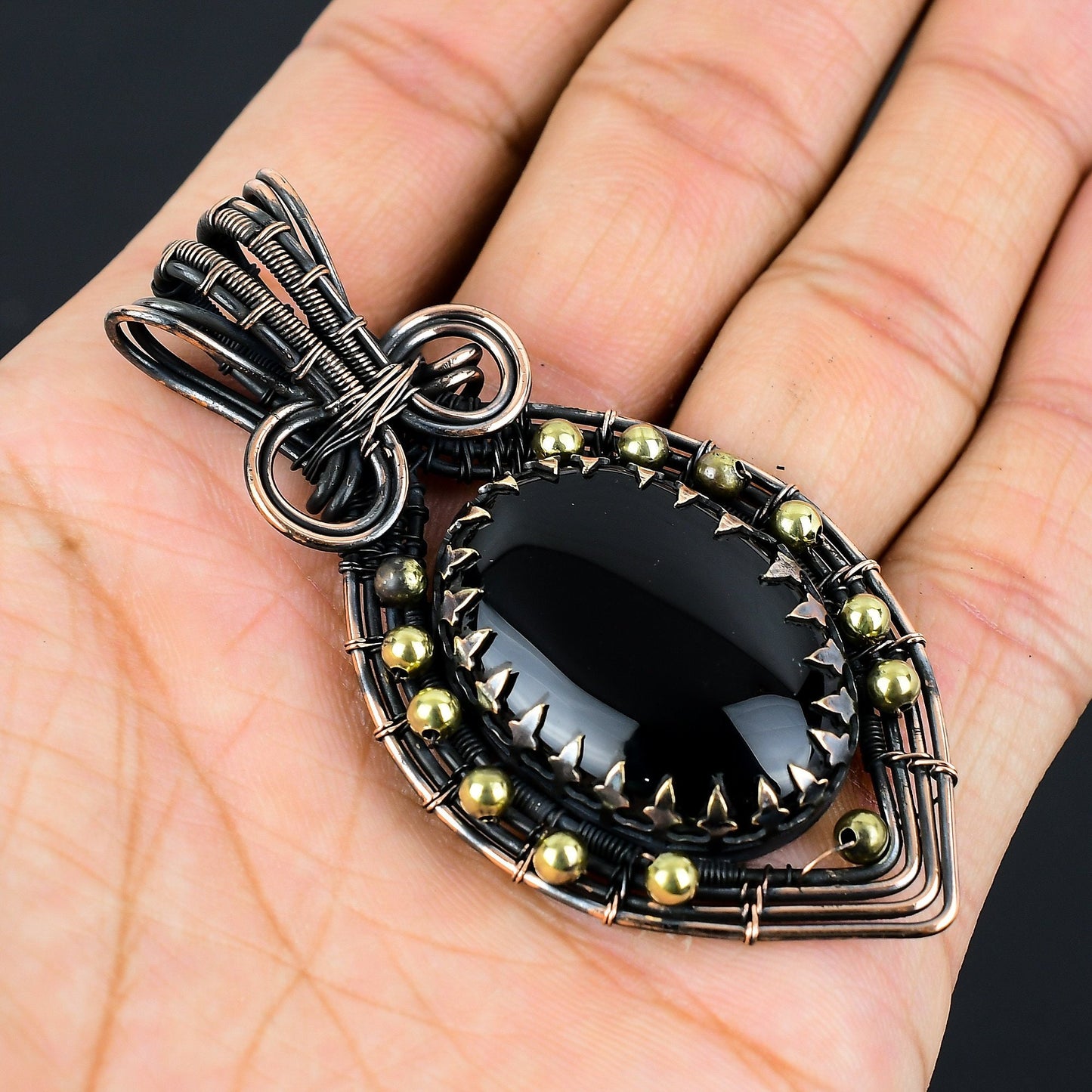 Black Onyx Gemstone Pendant