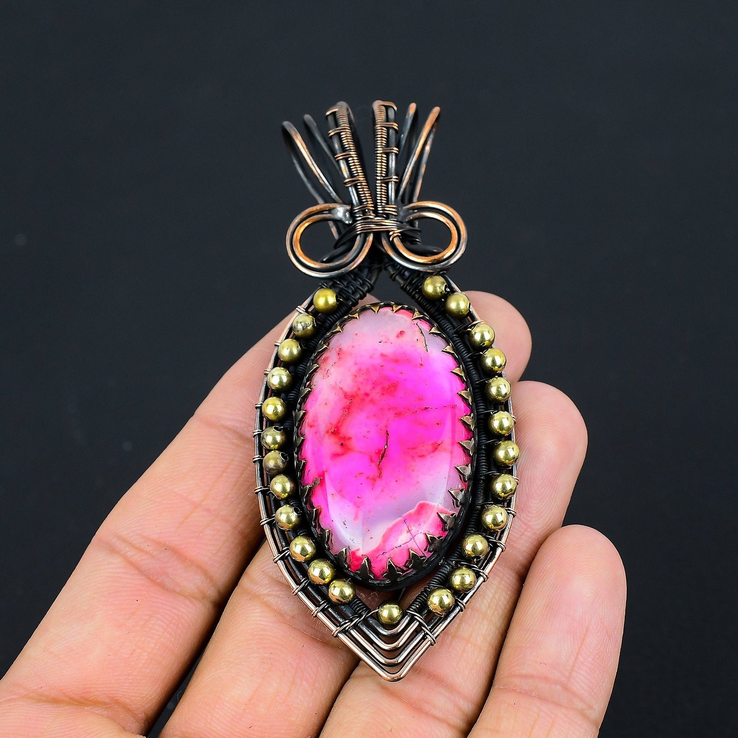 Pink Dendrite Opal Gemstone Pendant