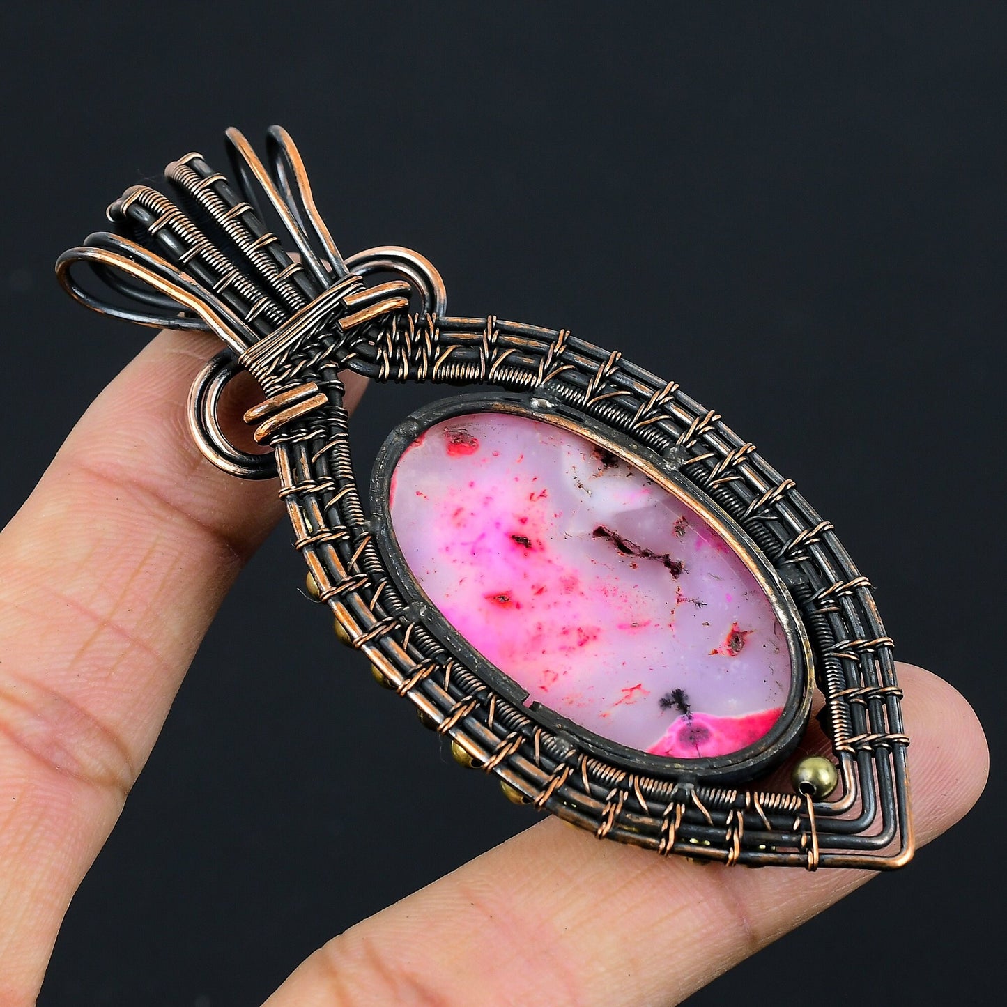 Pink Dendrite Opal Gemstone Pendant
