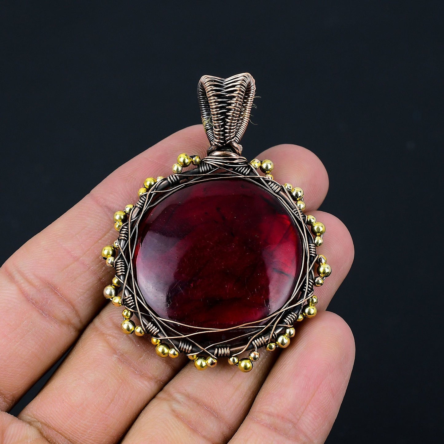 Red Labradorite Gemstone Pendant