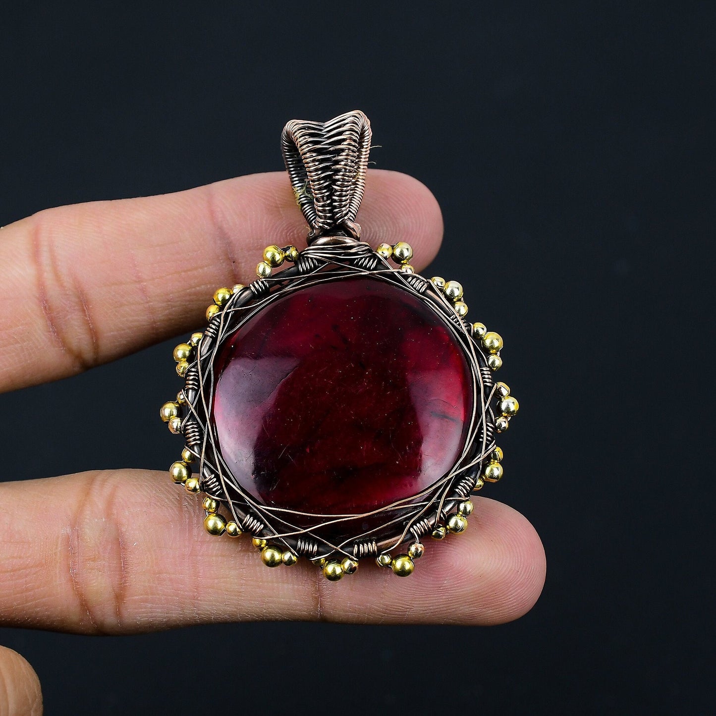 Red Labradorite Gemstone Pendant