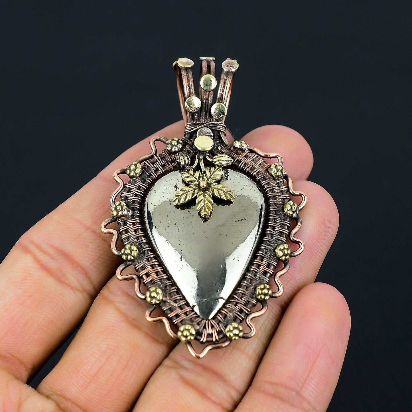 Golden Pyrite Gemstone Pendant