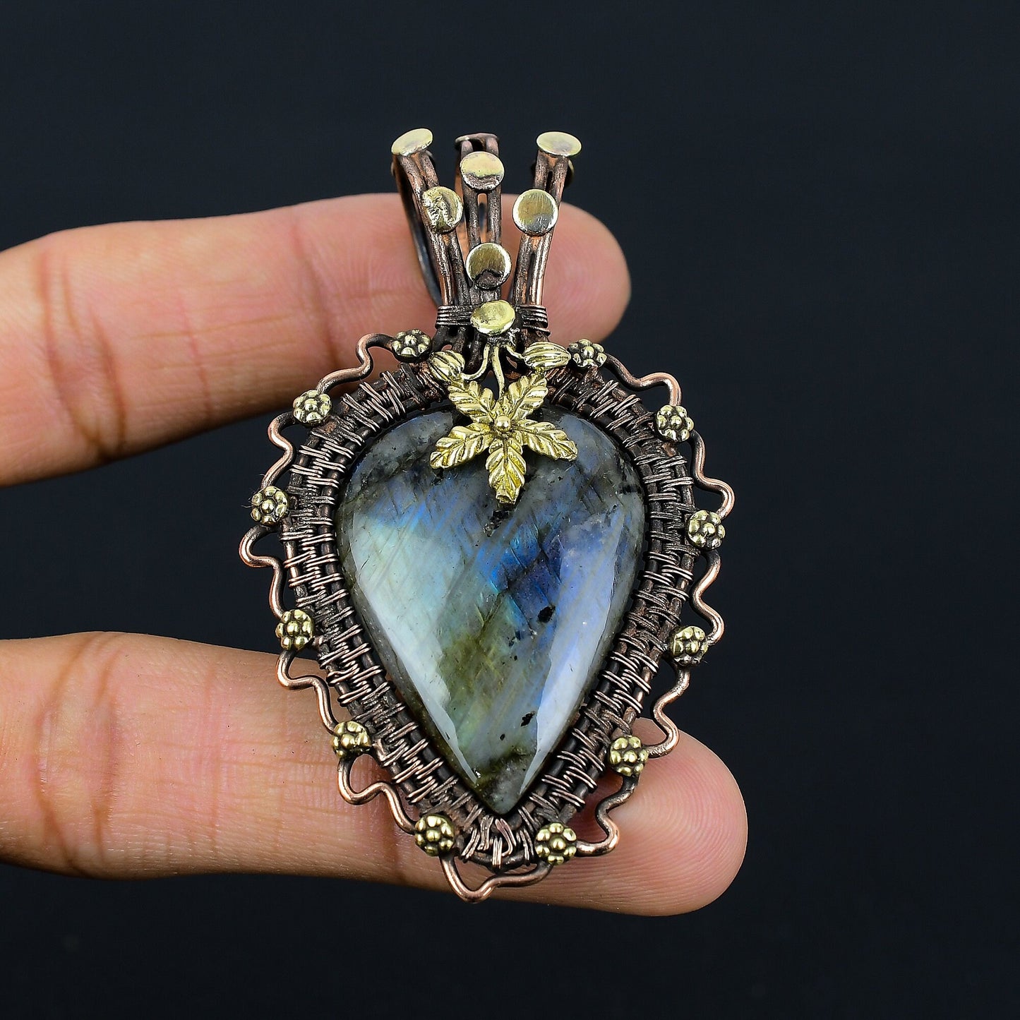 Blue Labradorite Gemstone Pendant