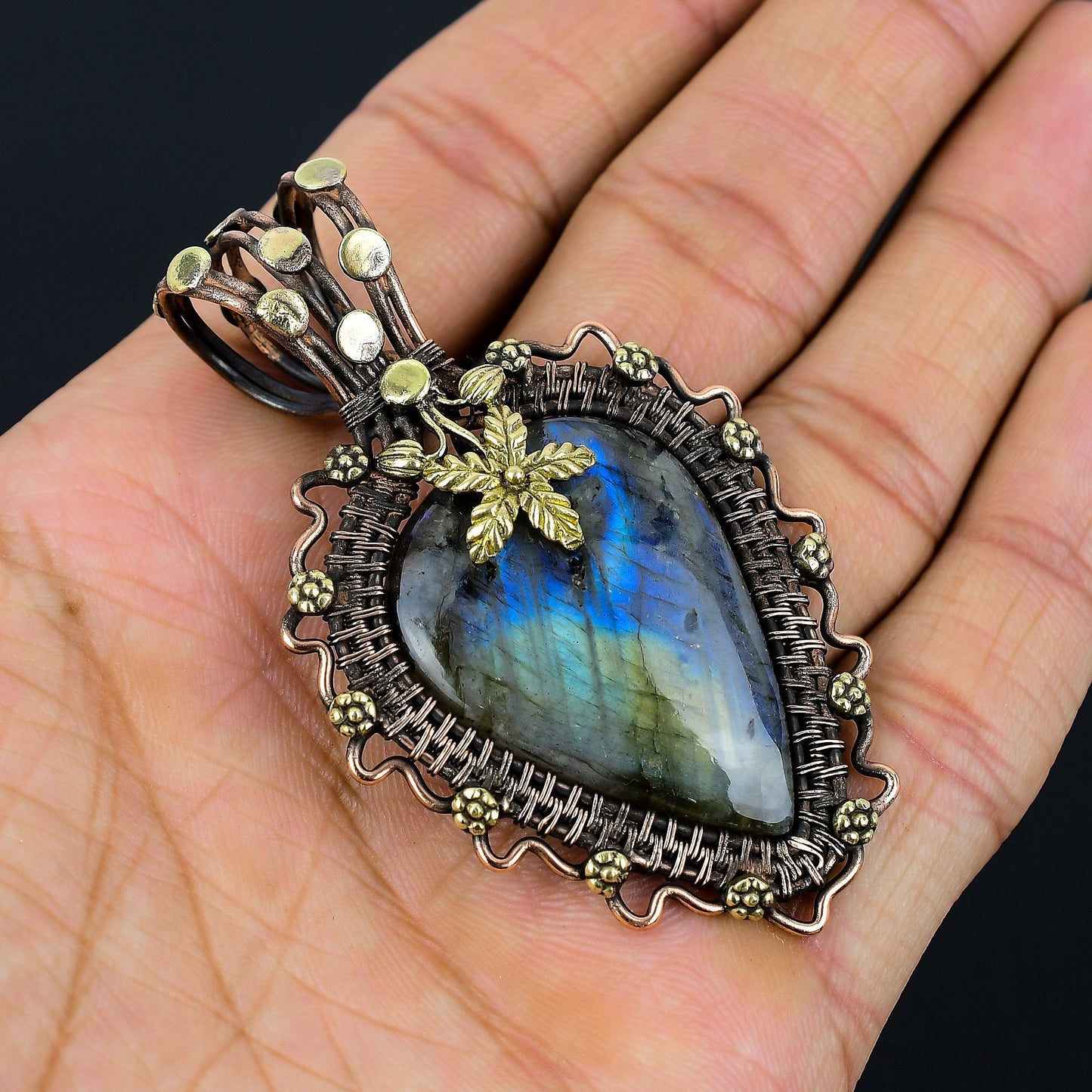 Blue Labradorite Gemstone Pendant