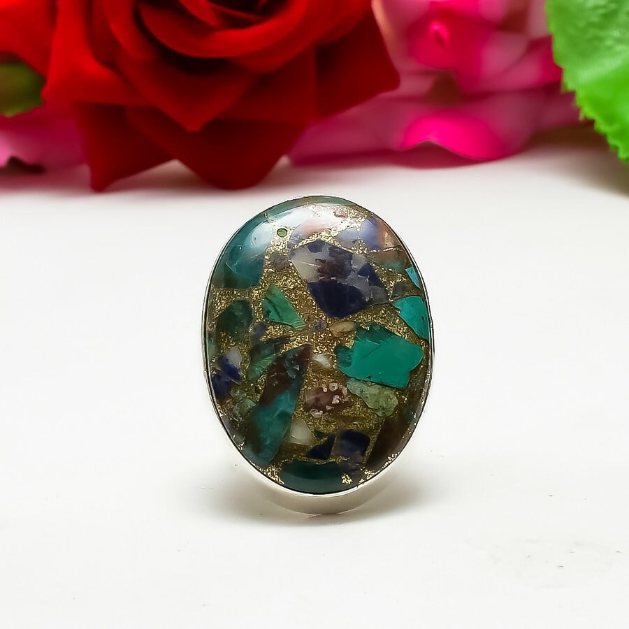 Blue Copper Sodalite Sterling Silver Ring