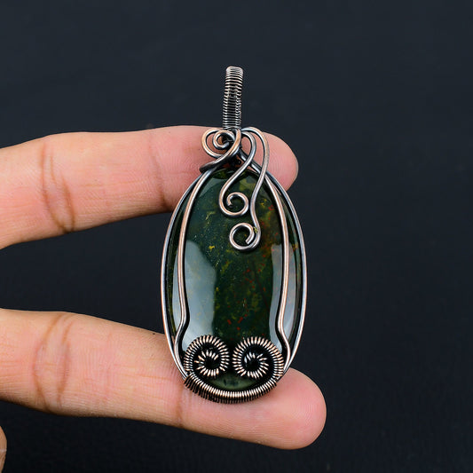 Green Bloodstone Gemstone Pendant