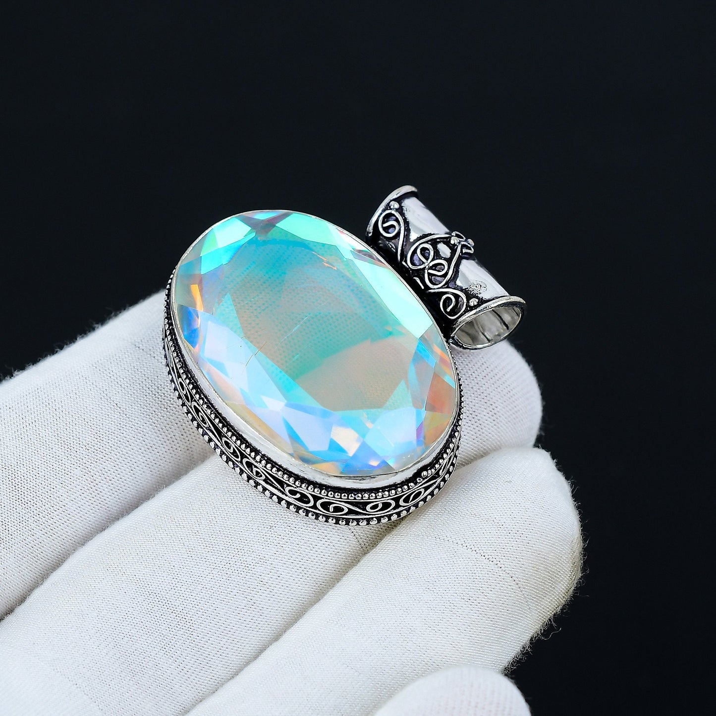 Rainbow Mystic Topaz Gemstone Pendant