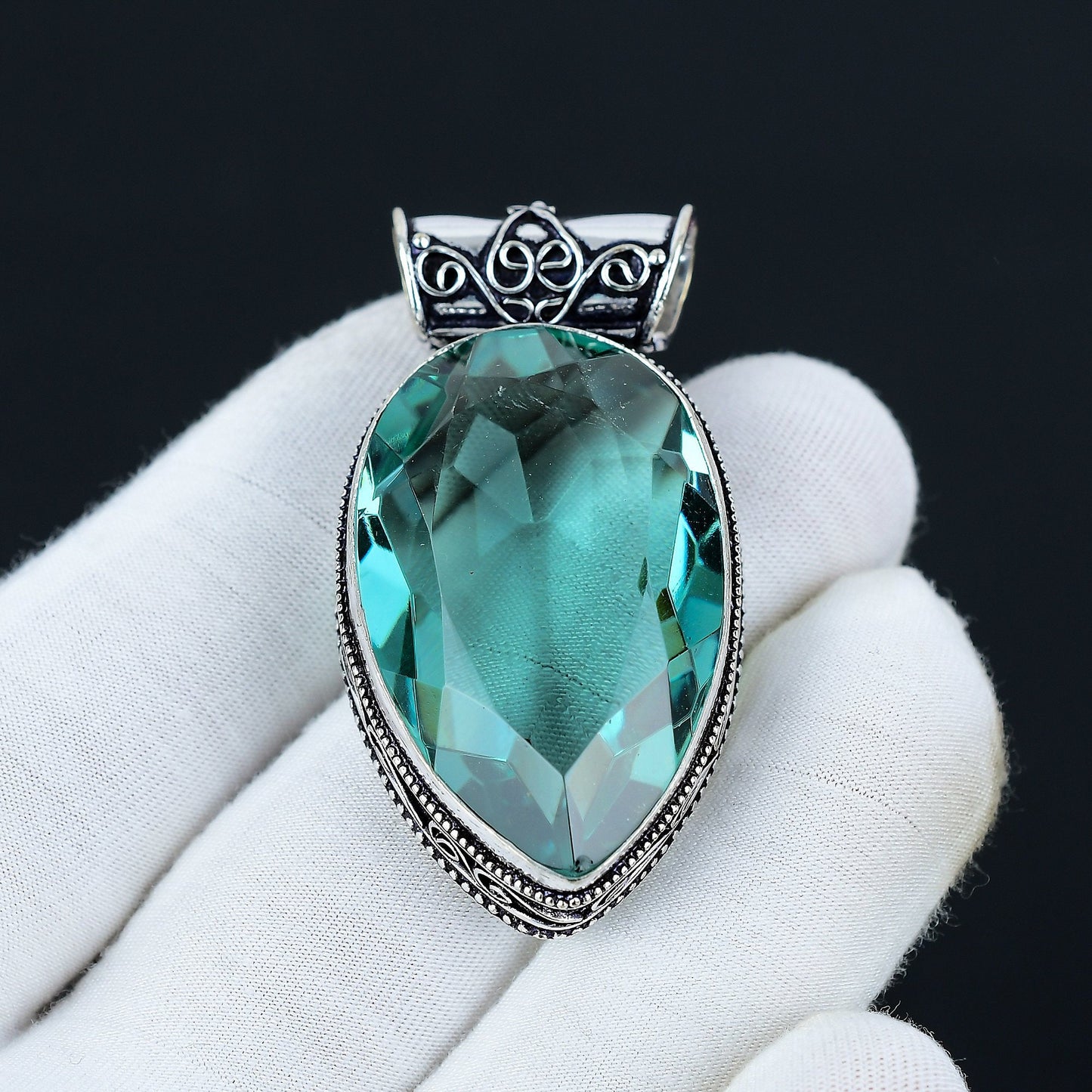 Blue Aquamarine Gemstone Pendant
