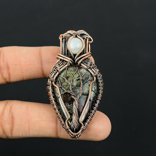 Green Dragon Blood Jasper Gemstone Pendant