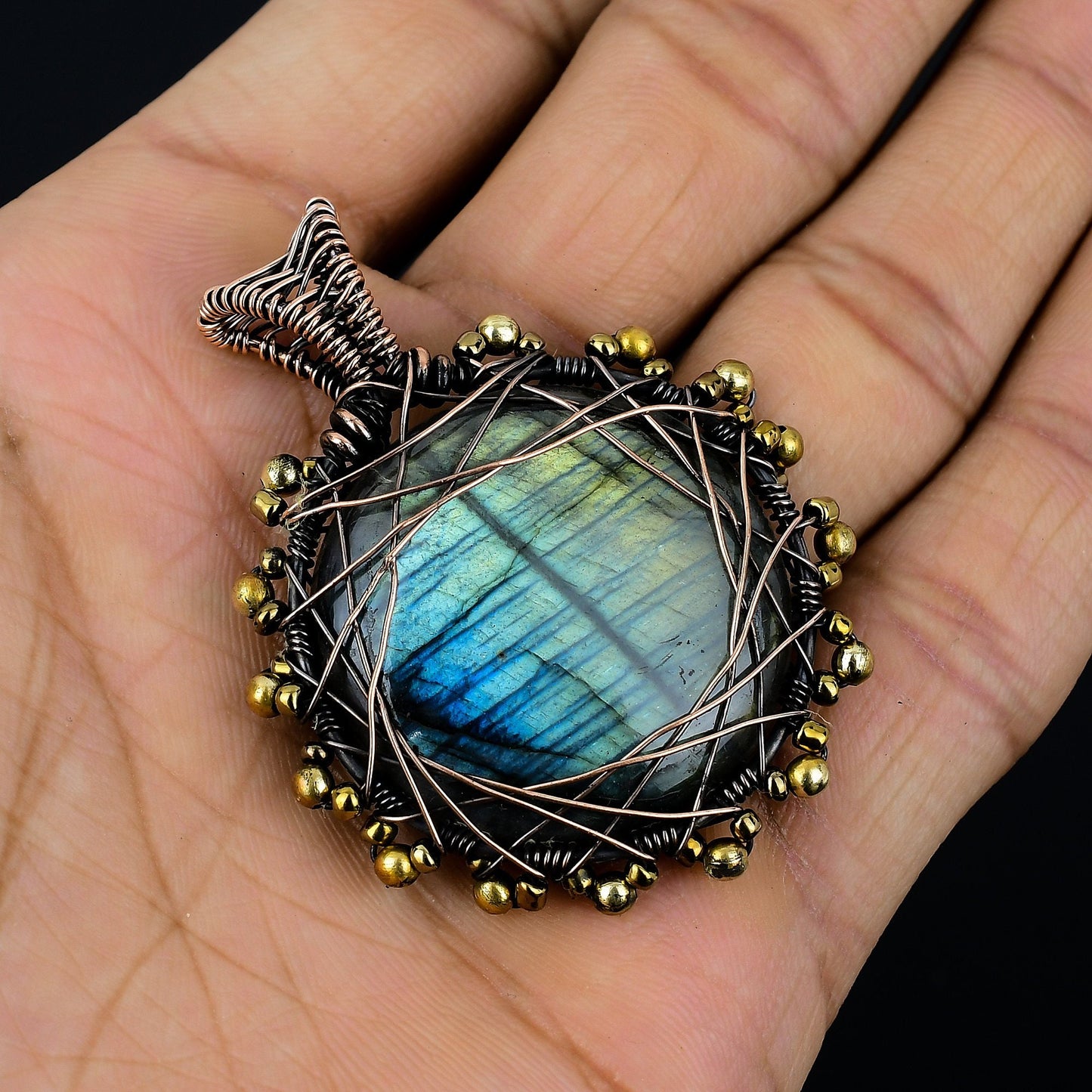 Blue Labradorite Gemstone Pendant