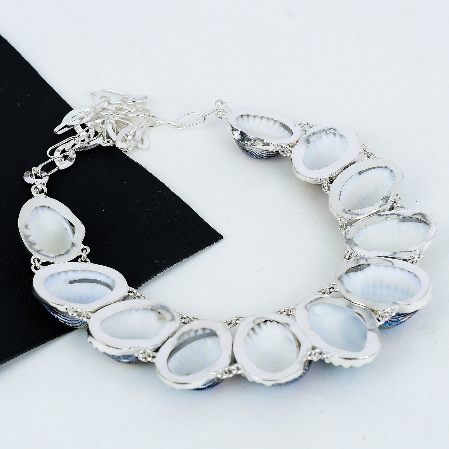 Peacock Aura Druzy Gemstone Sterling Silver Necklace