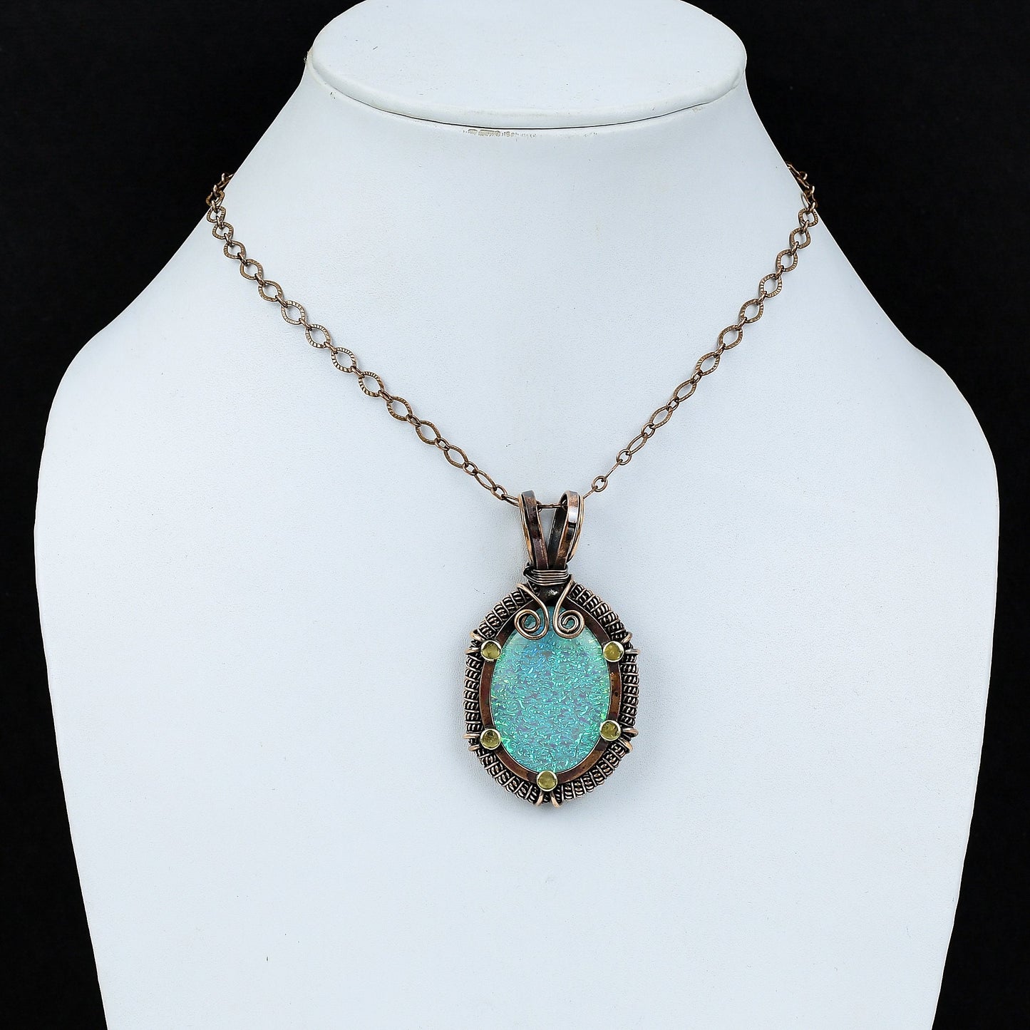 Copper Multicolor Triplet Opal Gemstone Pendant
