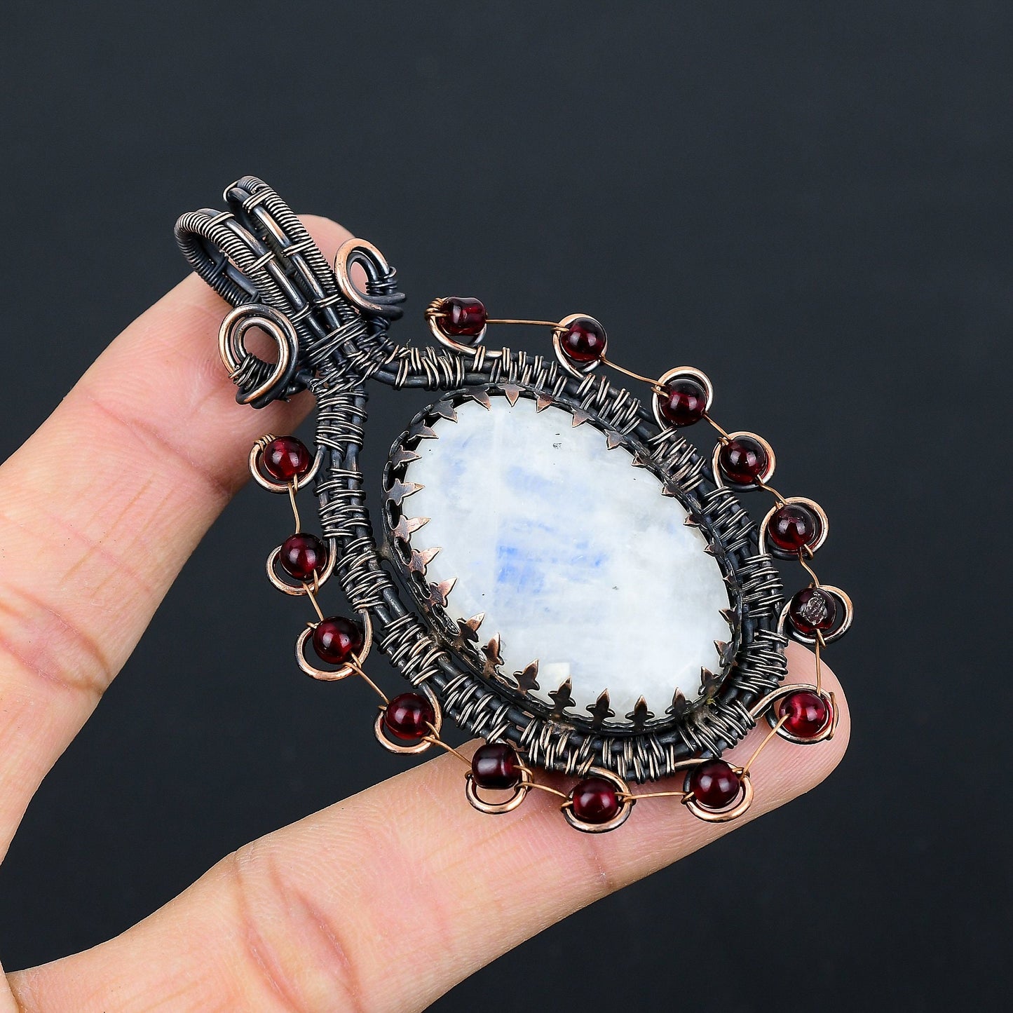 Rainbow Moonstone Gemstone Pendant
