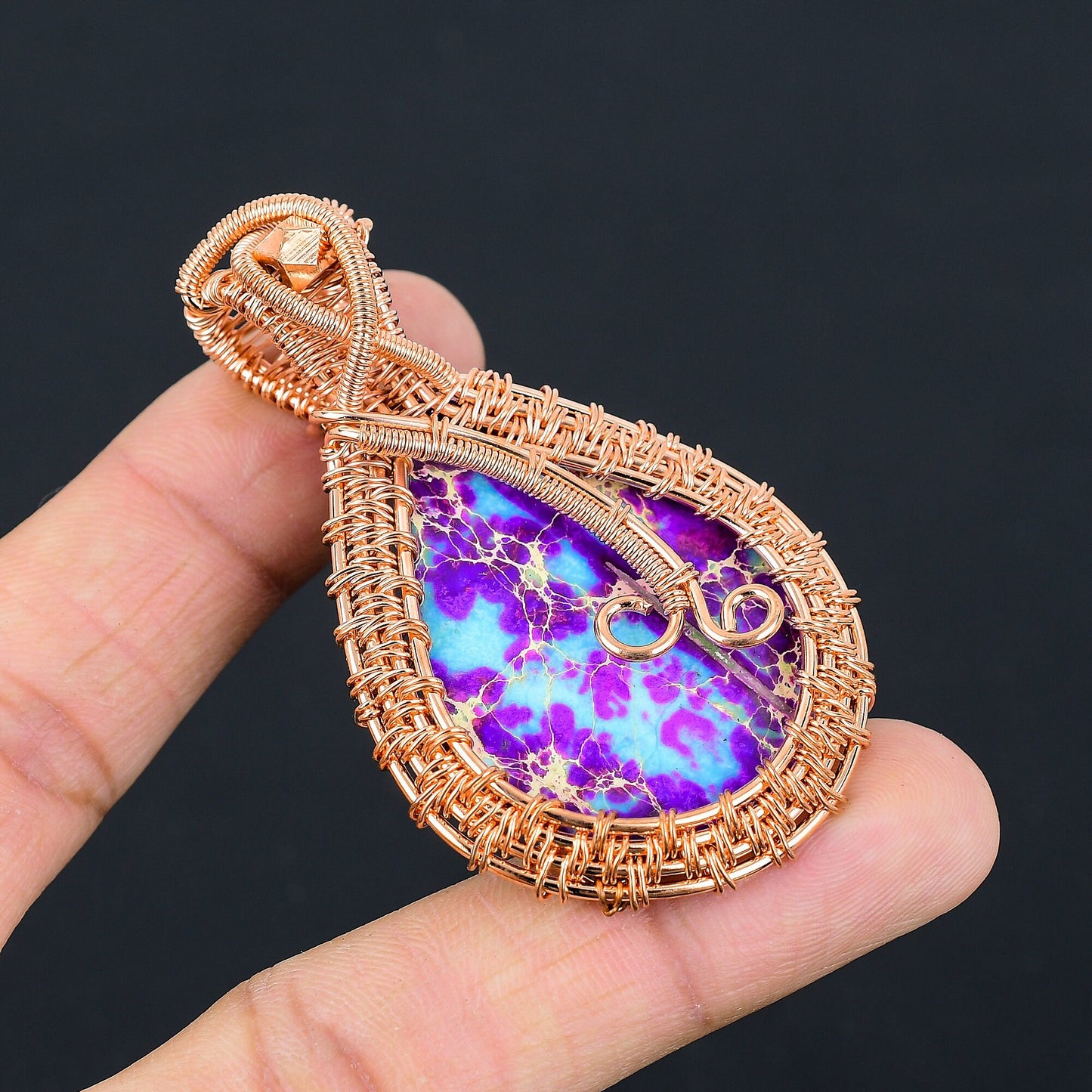 Purple Sea Sediment Jasper Gemstone Pendant