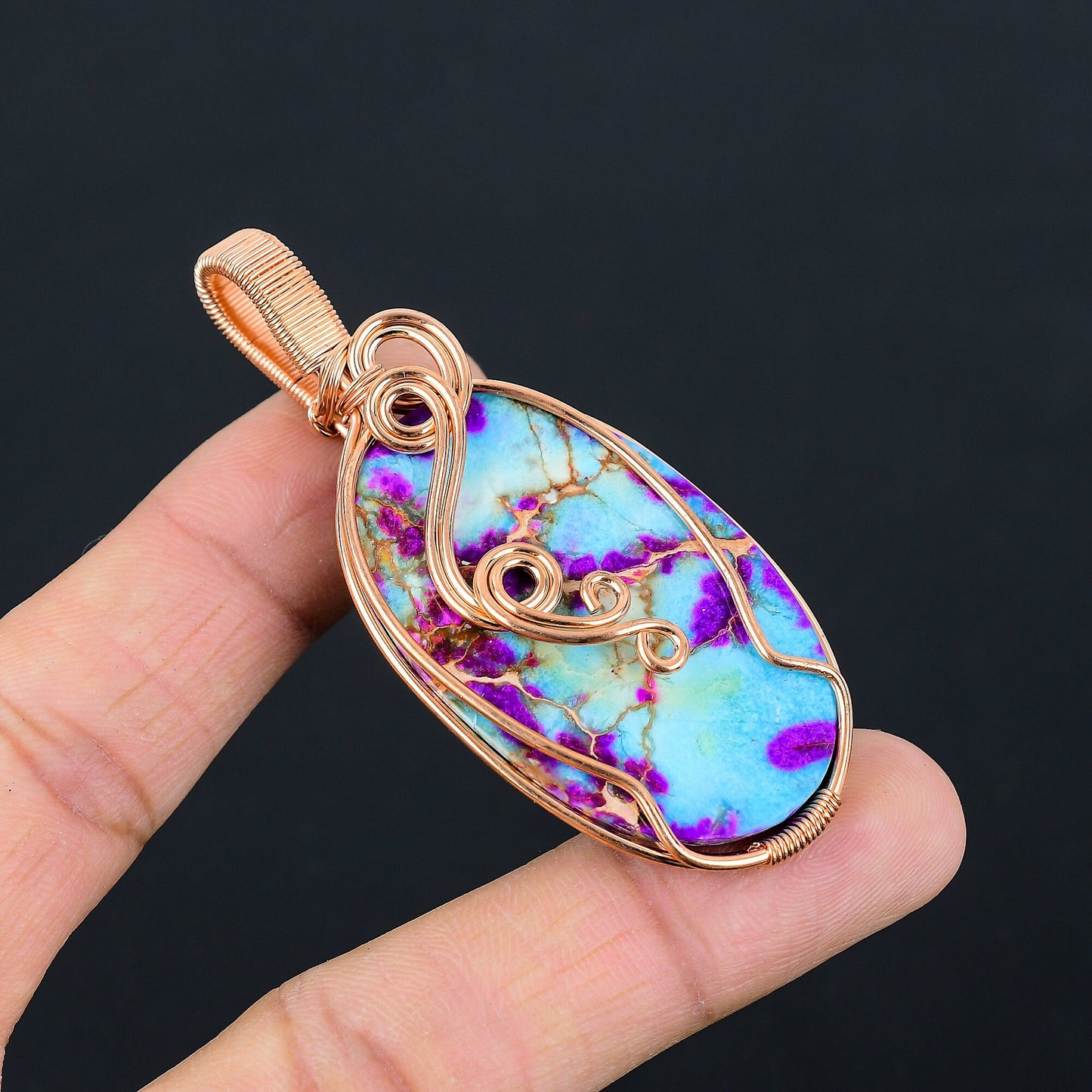 Purple Sea Sediment Jasper Gemstone Pendant