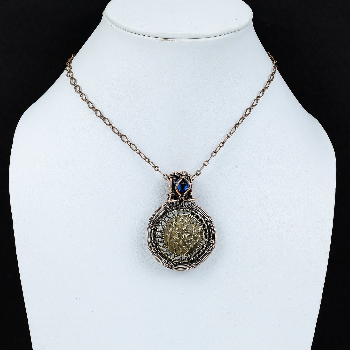 Copper Two-Tone Gemstone Pendant