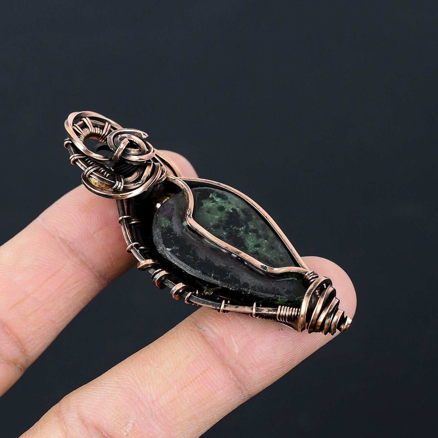 Green Ruby Zoisite Gemstone Pendant