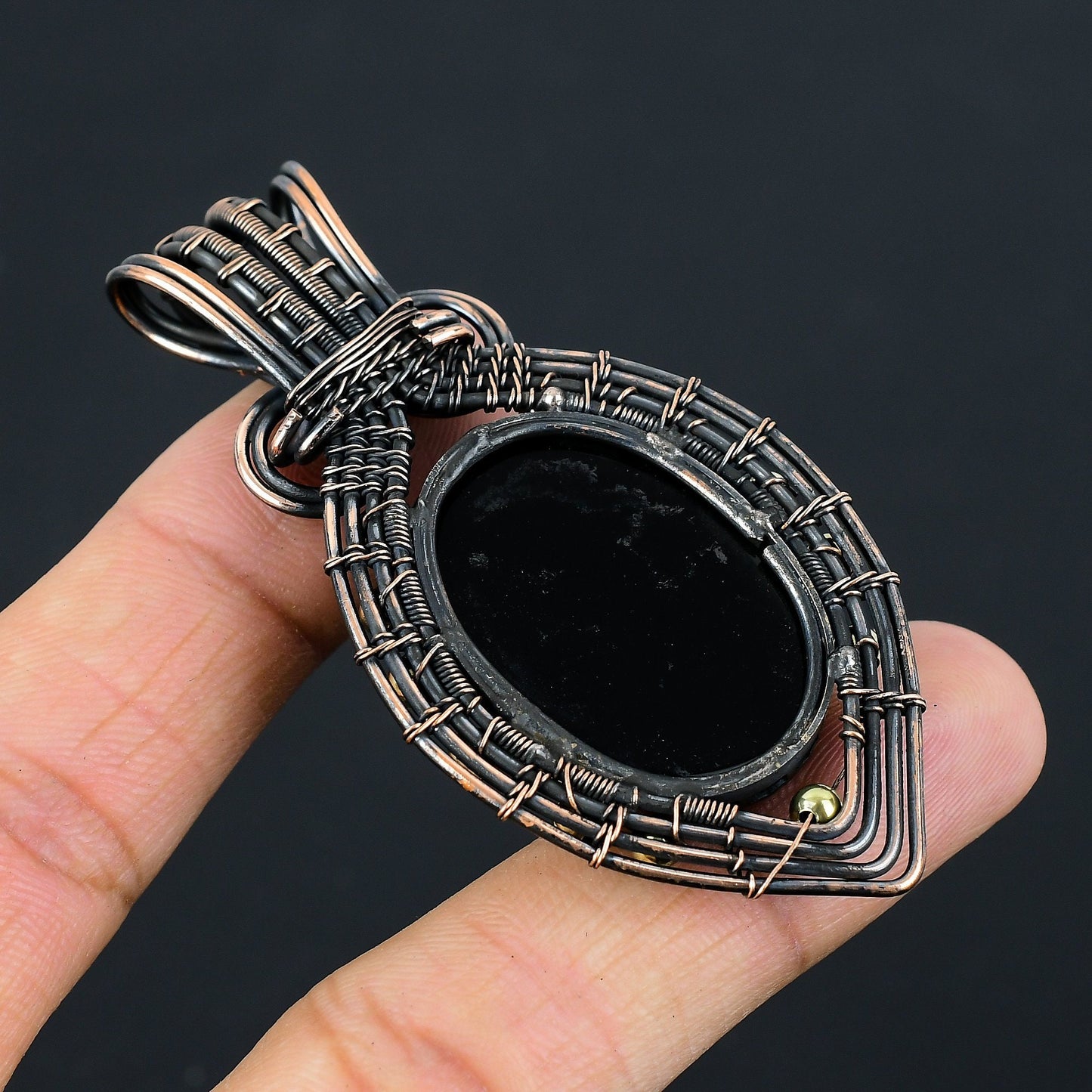 Black Onyx Gemstone Pendant