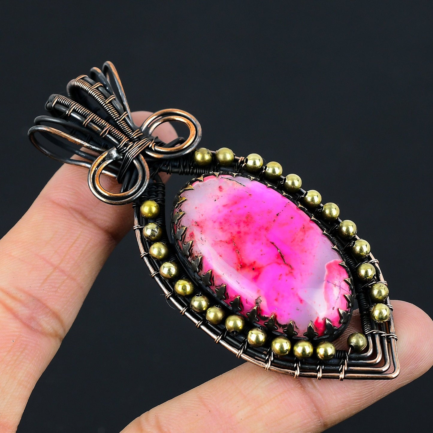 Pink Dendrite Opal Gemstone Pendant