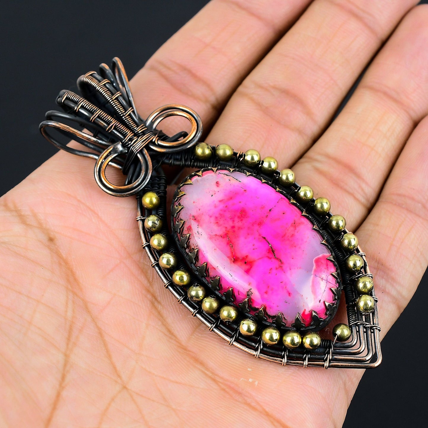 Pink Dendrite Opal Gemstone Pendant