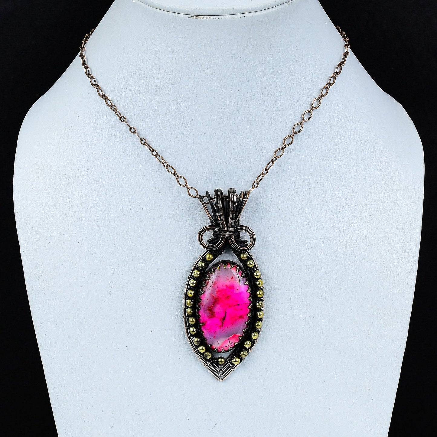Pink Dendrite Opal Gemstone Pendant