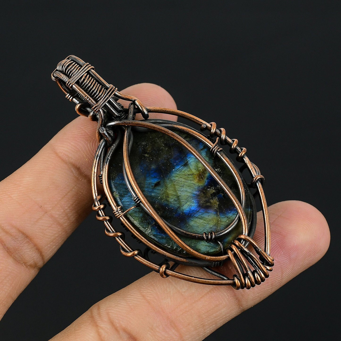 Blue Labradorite Gemstone Pendant