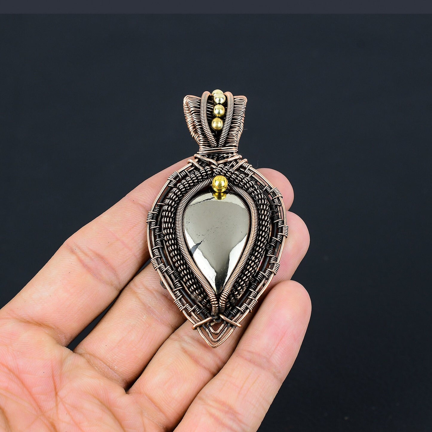 Golden Apache Pyrite Gemstone Pendant