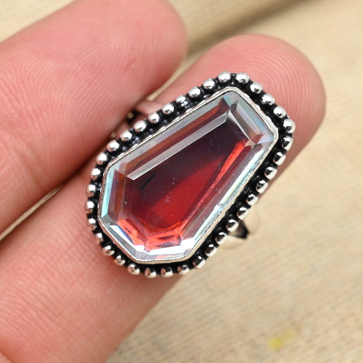 Rainbow Mystic Topaz Sterling Silver Ring