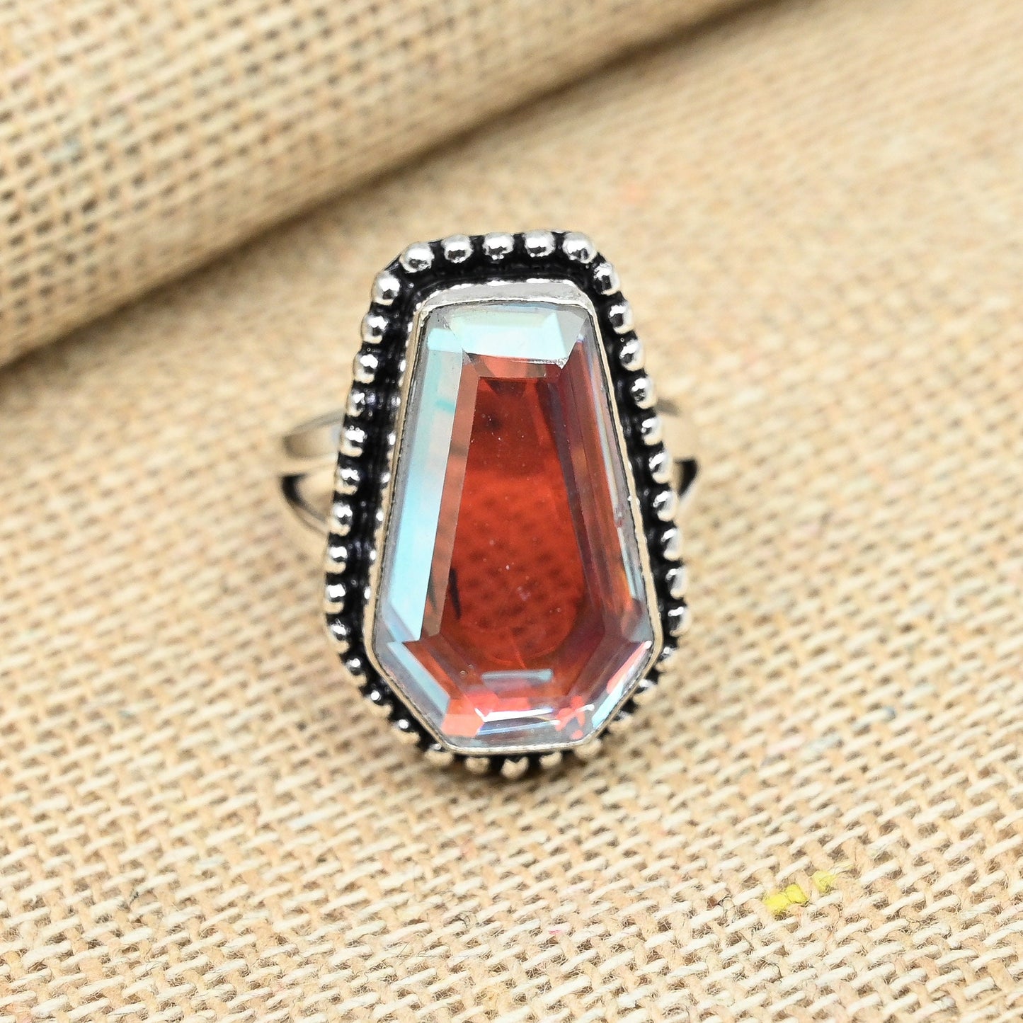 Rainbow Mystic Topaz Sterling Silver Ring