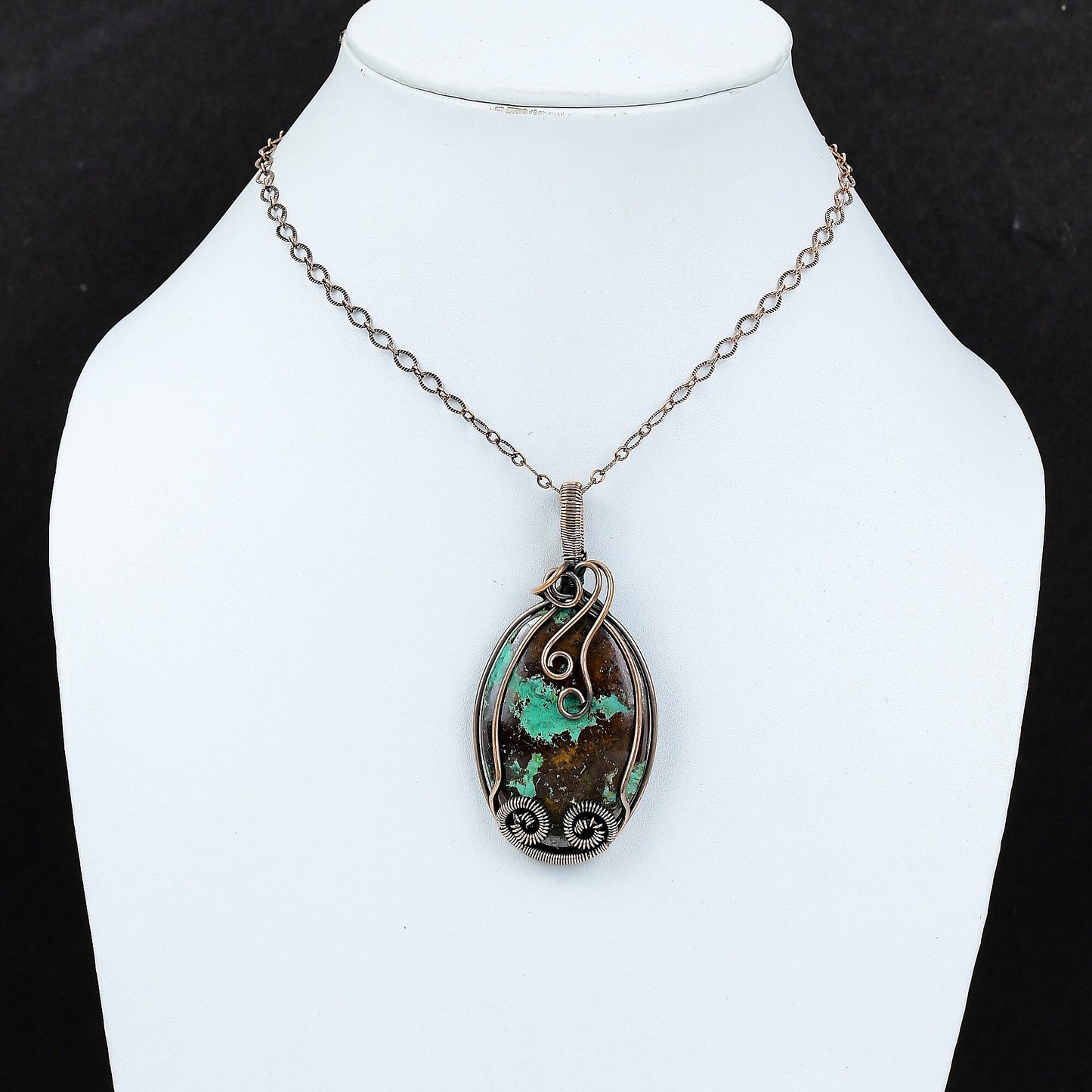 Blue-Green Chrysocolla Gemstone Pendant