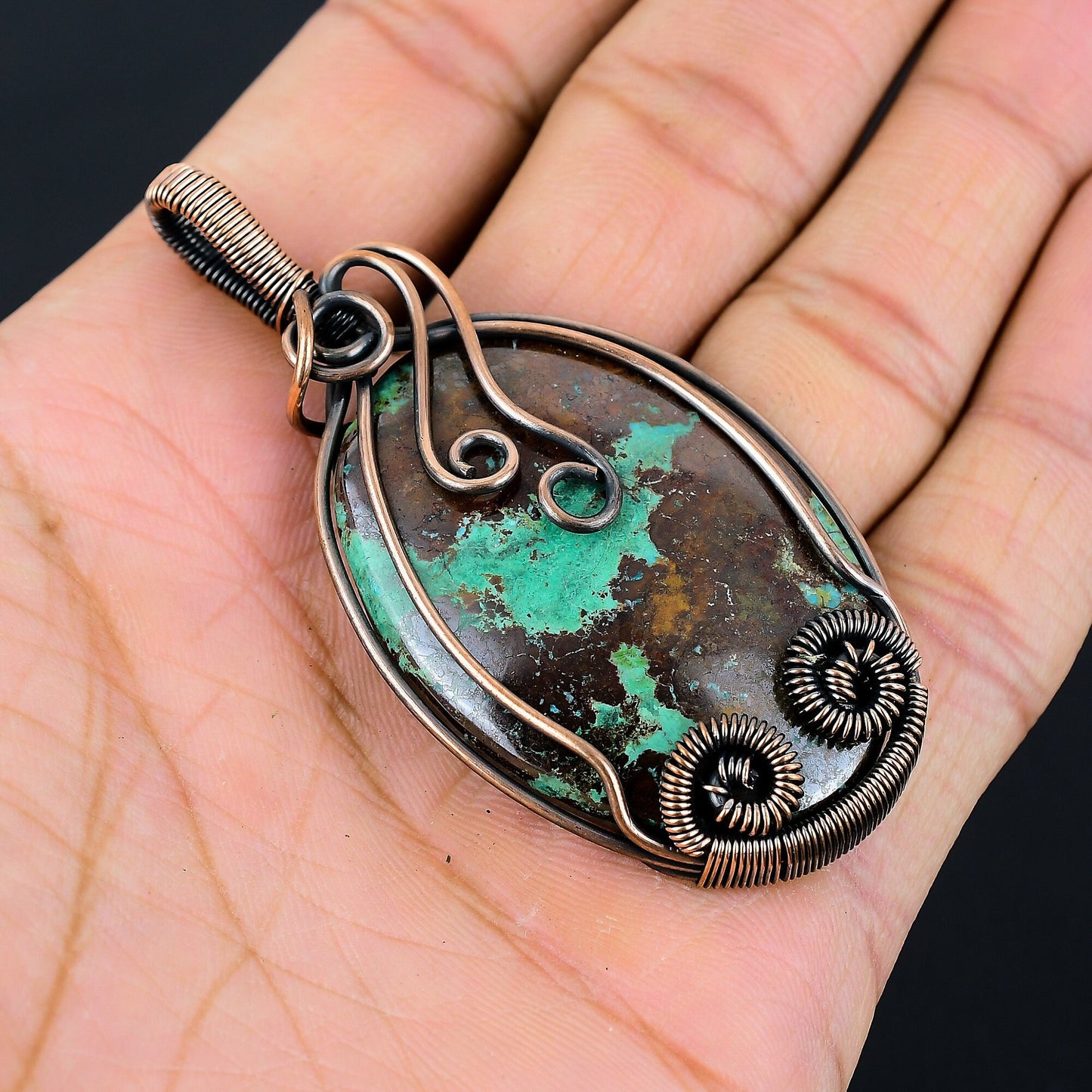 Blue-Green Chrysocolla Gemstone Pendant