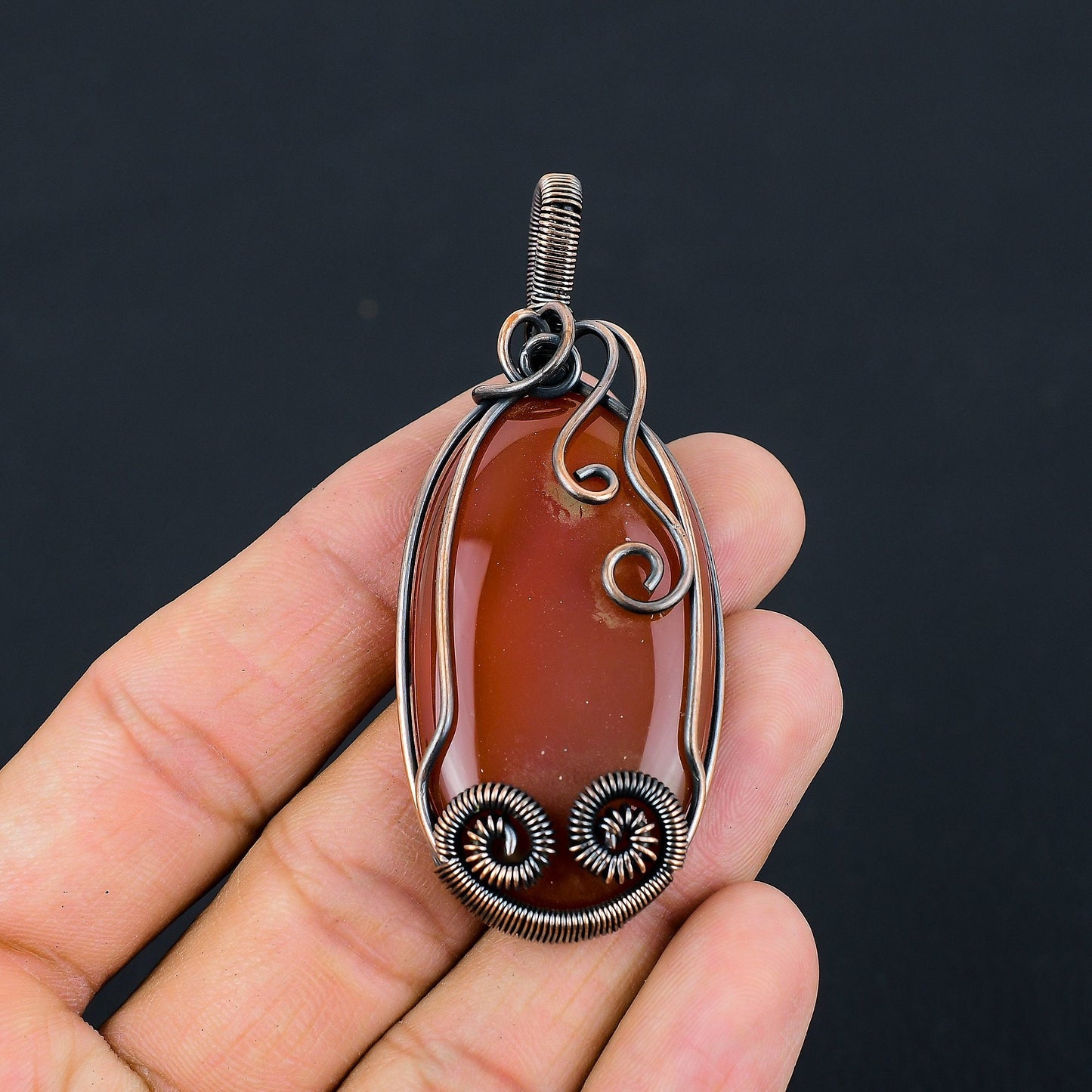 Orange Carnelian Gemstone Pendant