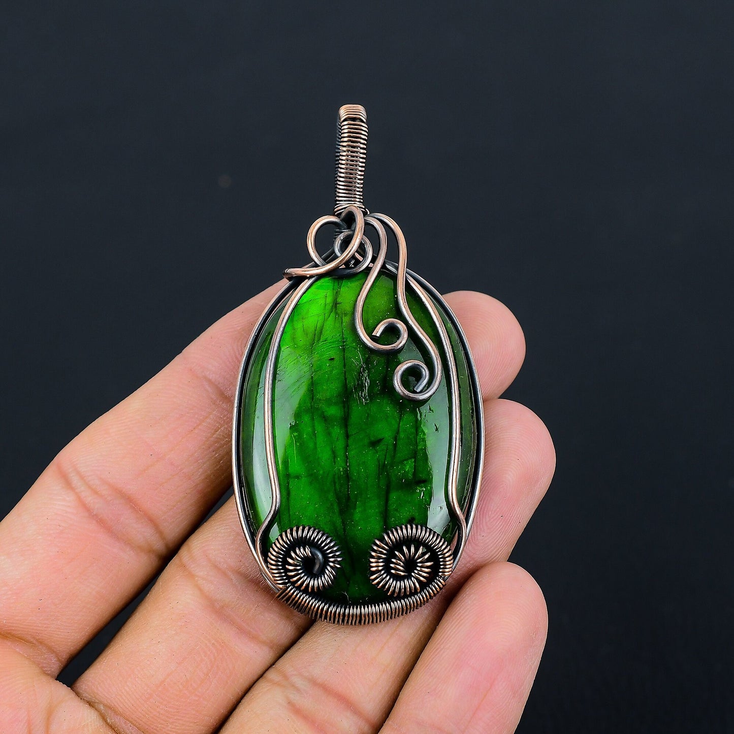 Green Labradorite Gemstone Pendant
