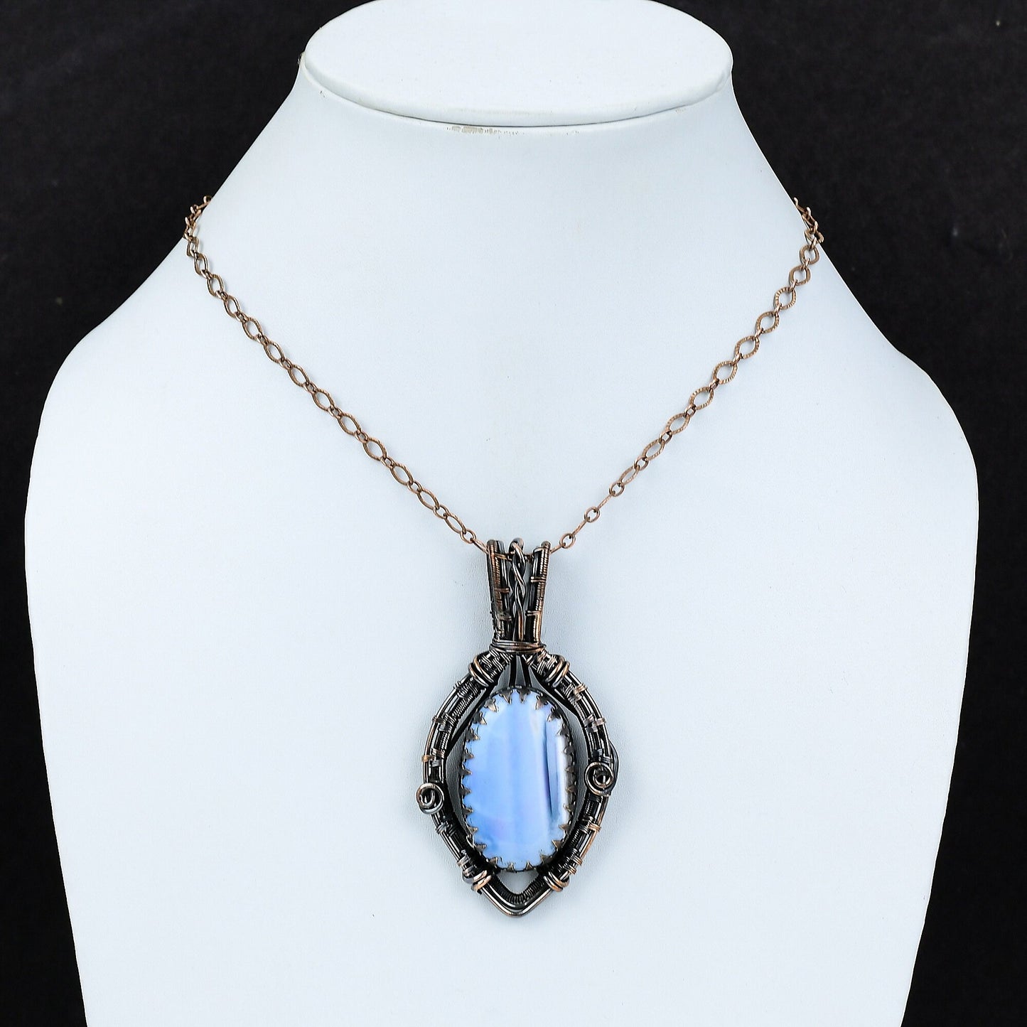 Blue Owyhee Opal Gemstone Pendant