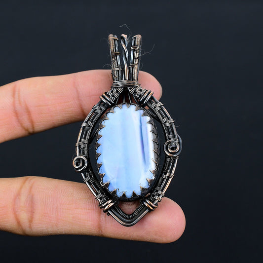 Blue Owyhee Opal Gemstone Pendant