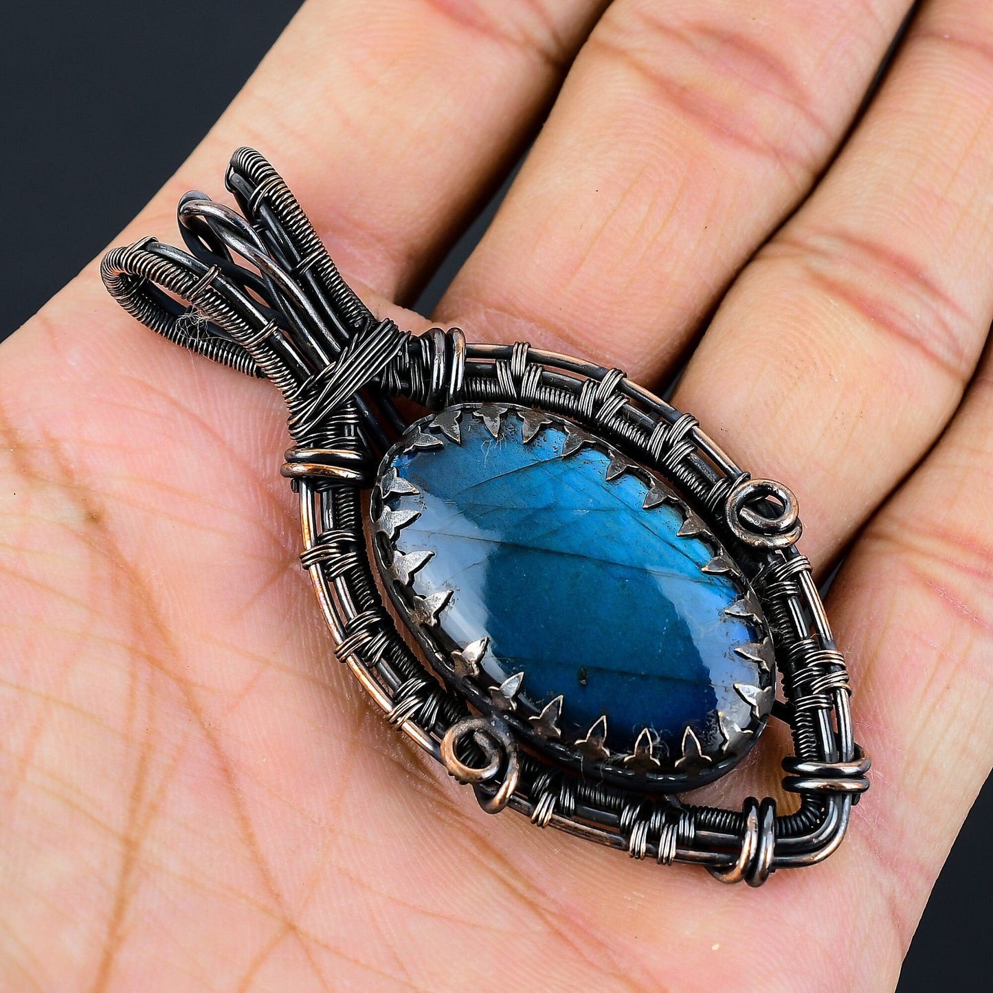 Blue Labradorite Gemstone Pendant