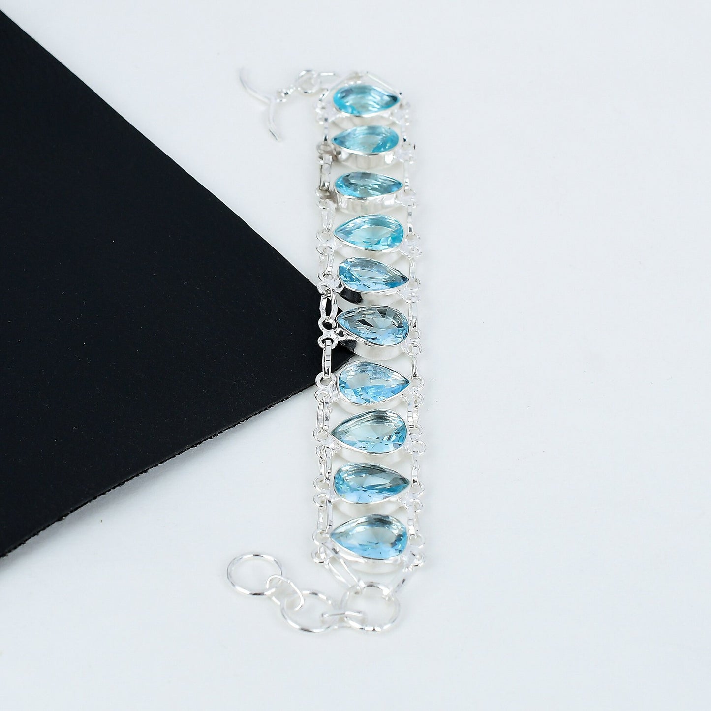 Aquamarine Sterling Silver Bracelet