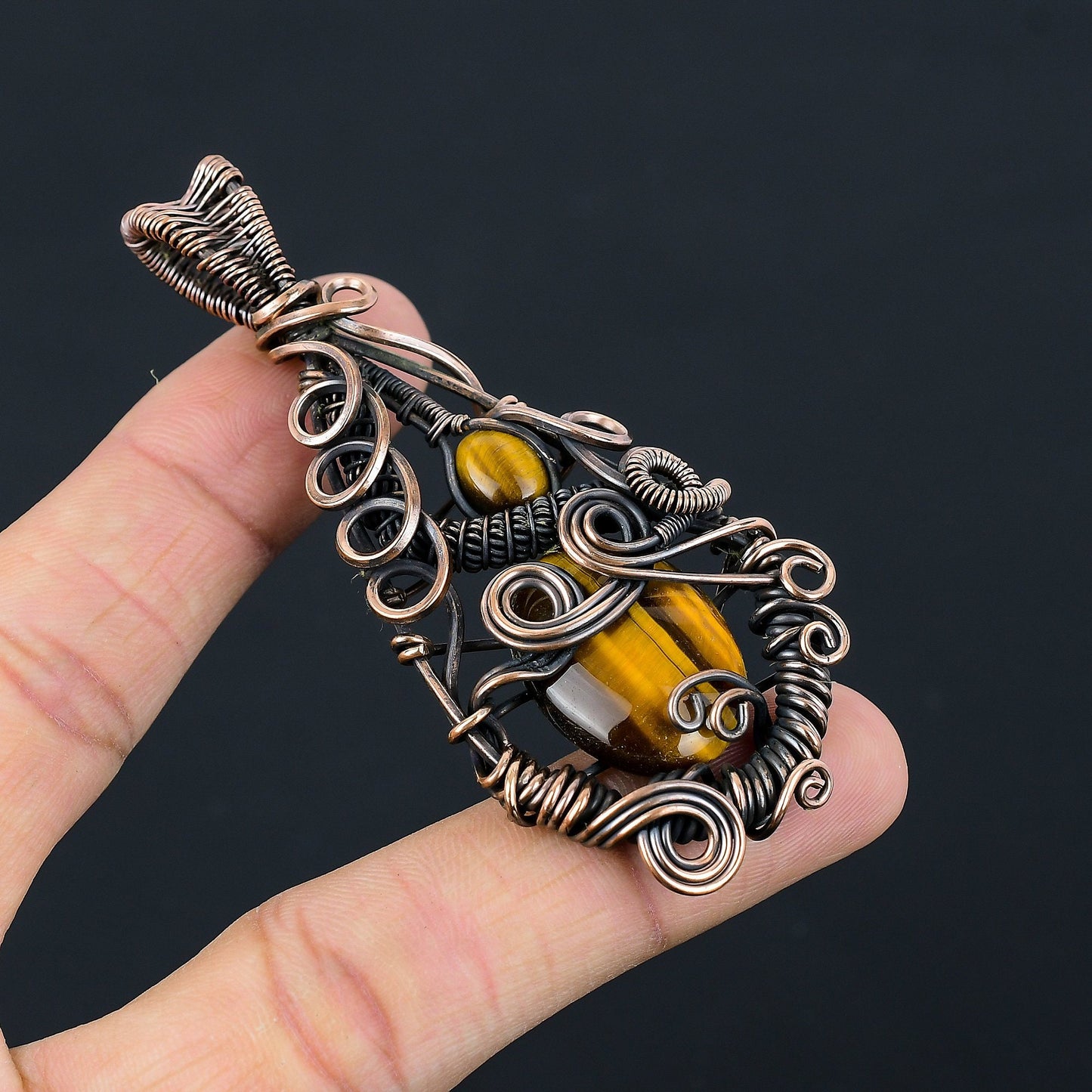 Golden Brown Tiger Eye Gemstone Pendant