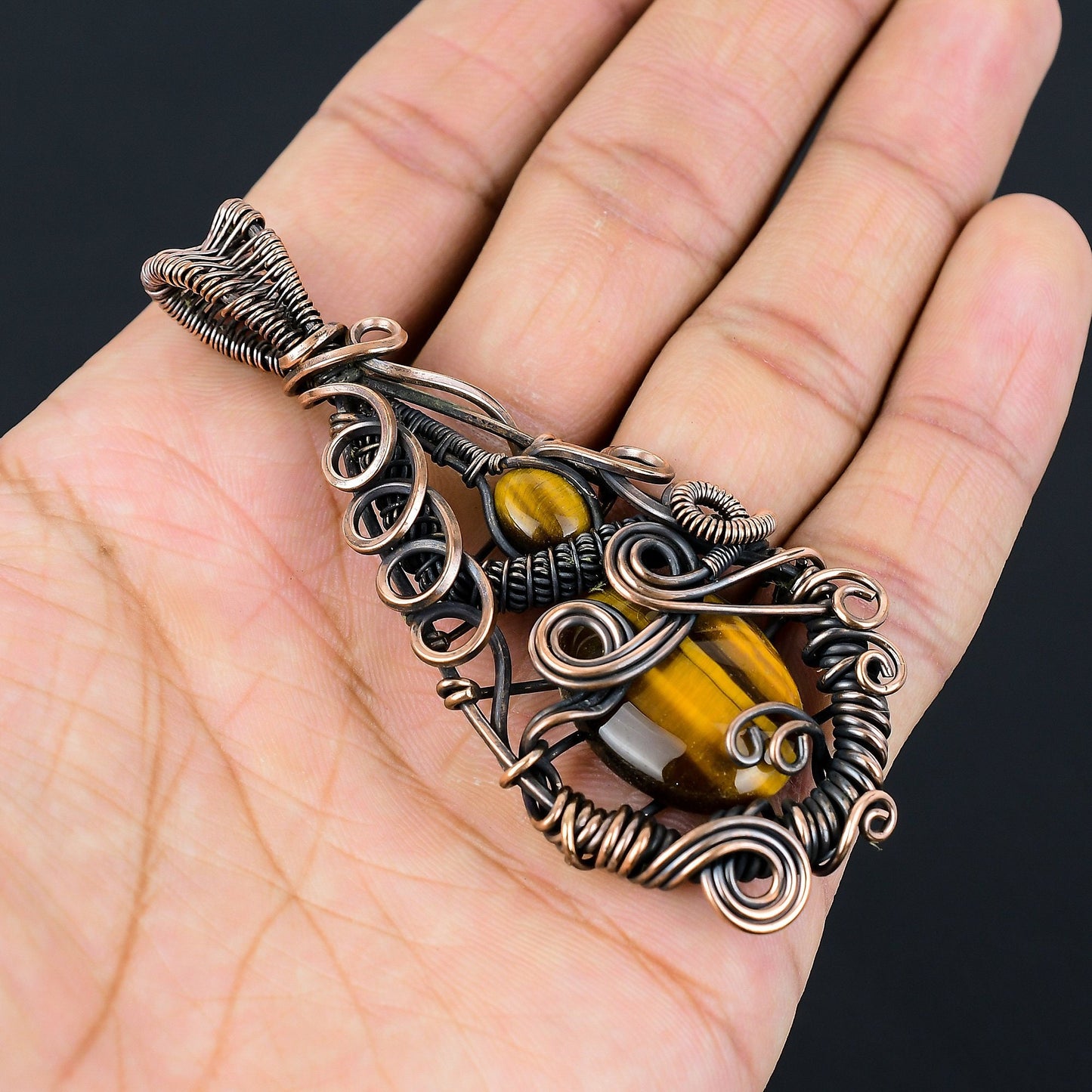 Golden Brown Tiger Eye Gemstone Pendant