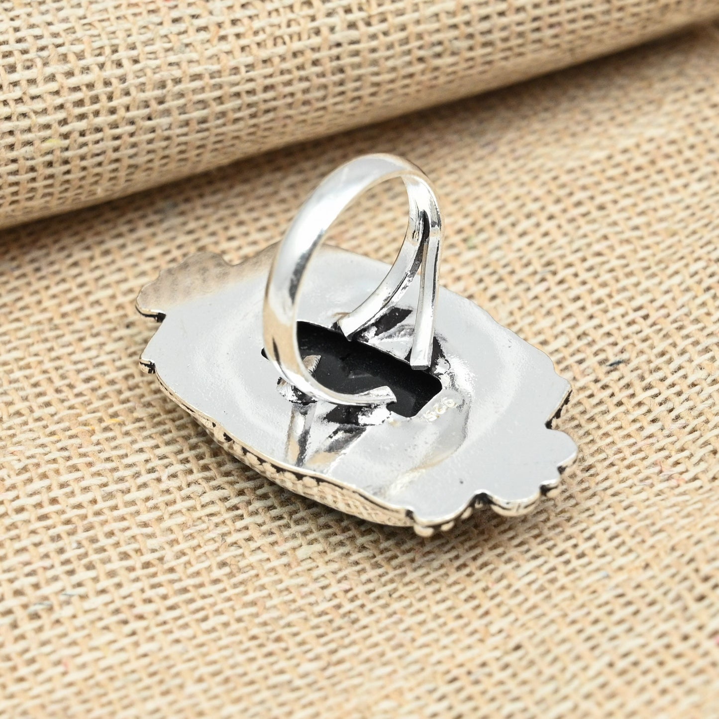 Green Triplet Opal Sterling Silver Ring