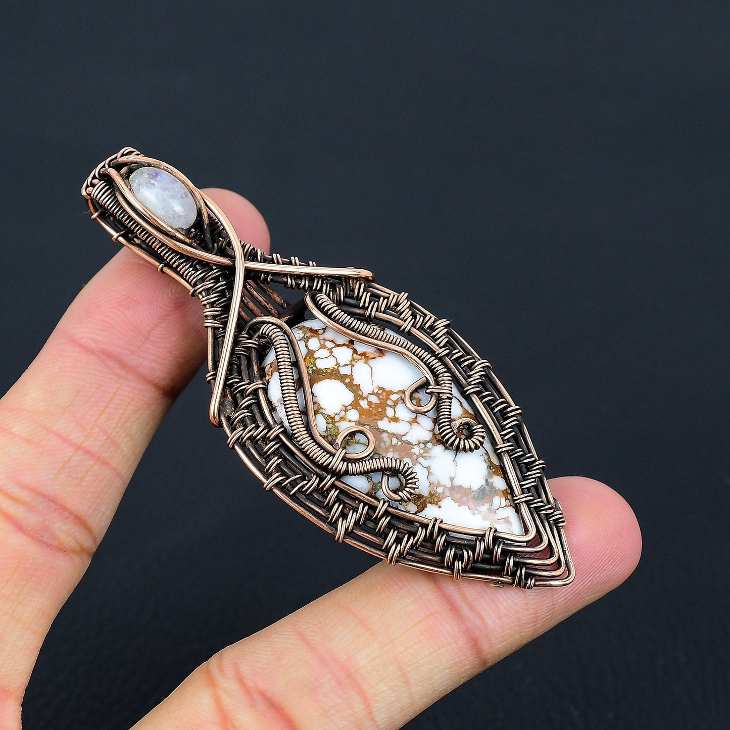 Brown & White Wild Horse Gemstone Pendant