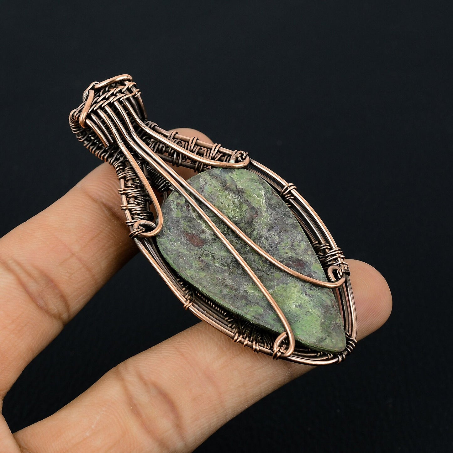 Red-Green Dragon Bloodstone Gemstone Pendant