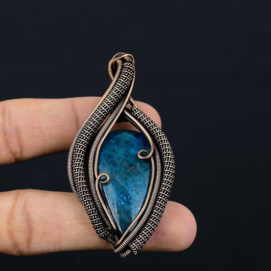 Neon Blue Apatite Gemstone Pendant