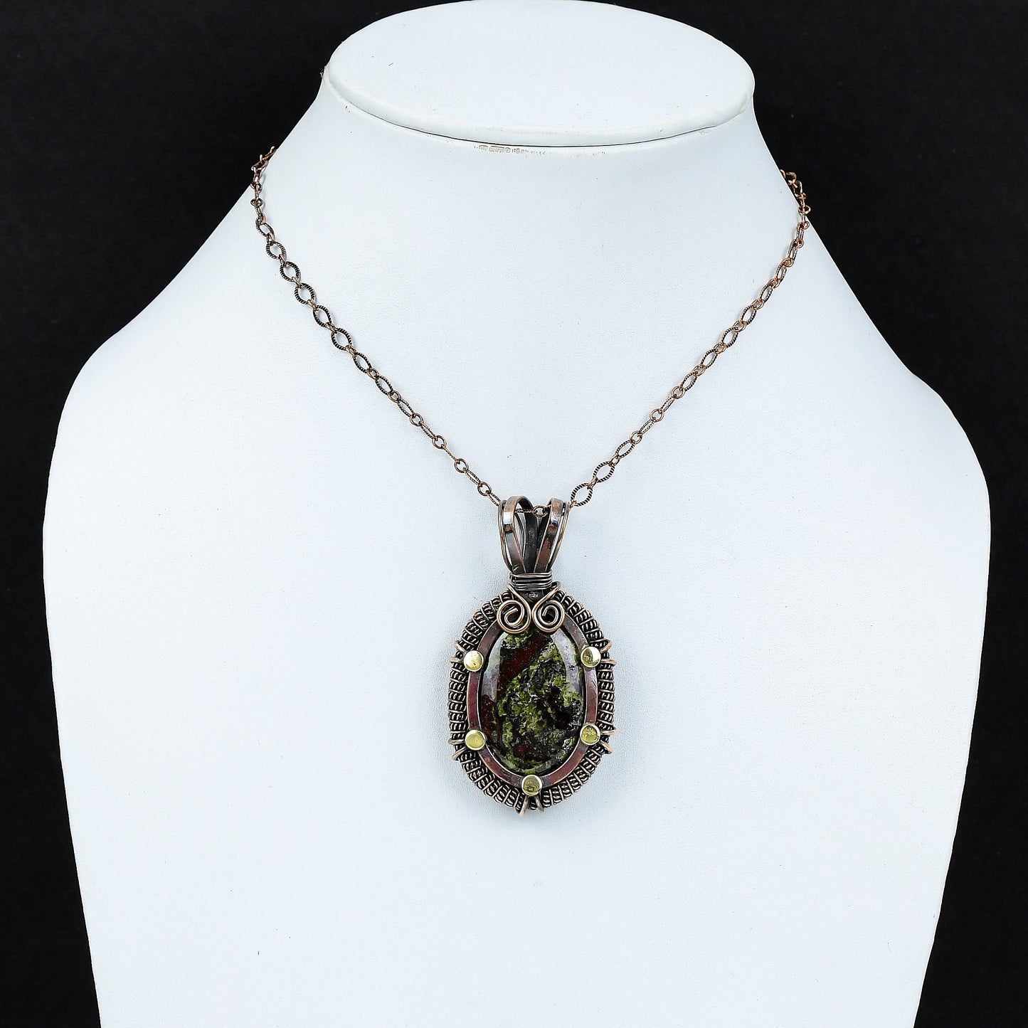 Green Bloodstone Gemstone Pendant