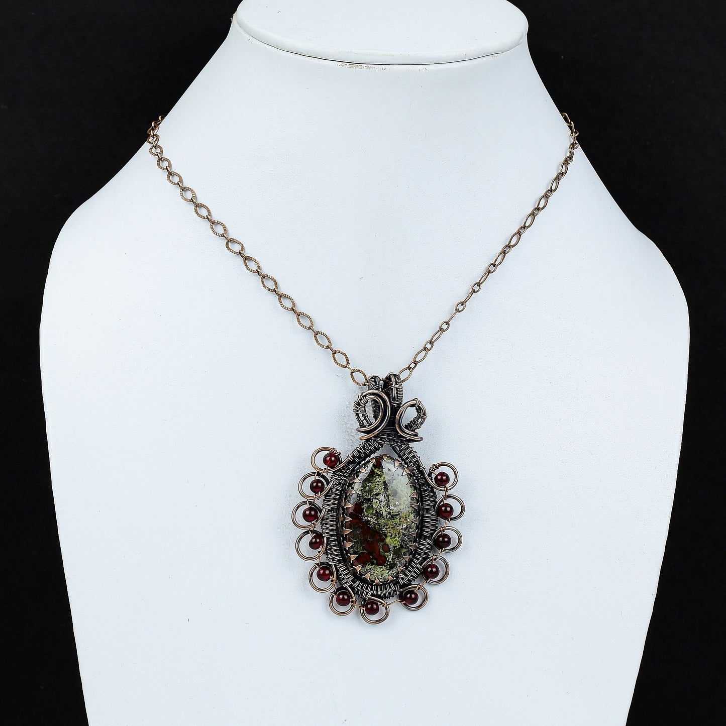 Green-Red Dragon Bloodstone Gemstone Pendant