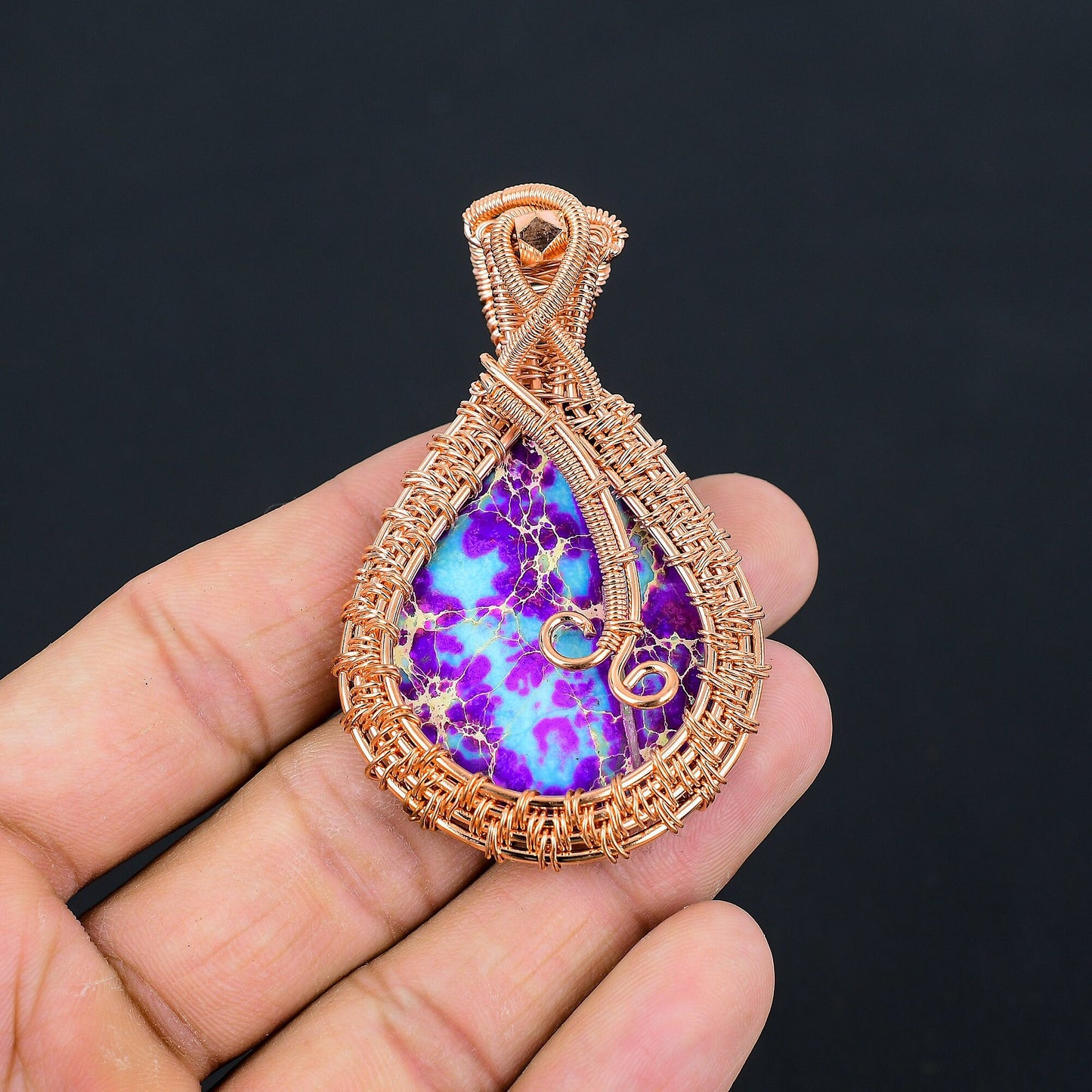 Purple Sea Sediment Jasper Gemstone Pendant