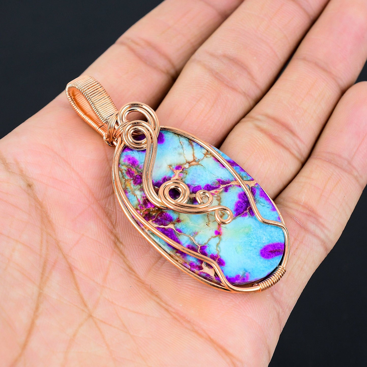 Purple Sea Sediment Jasper Gemstone Pendant